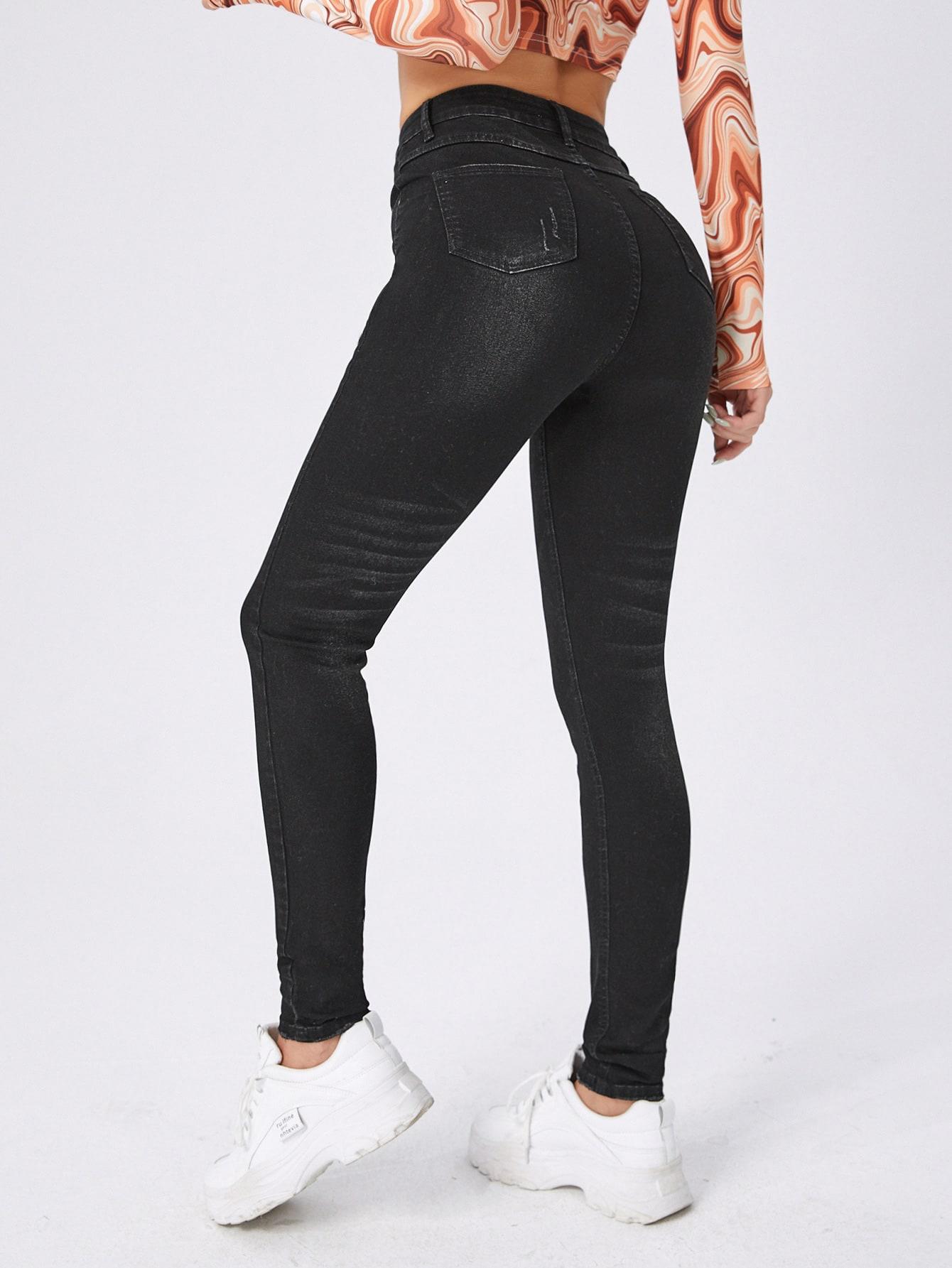 CZARNE SPODNIE JEANS