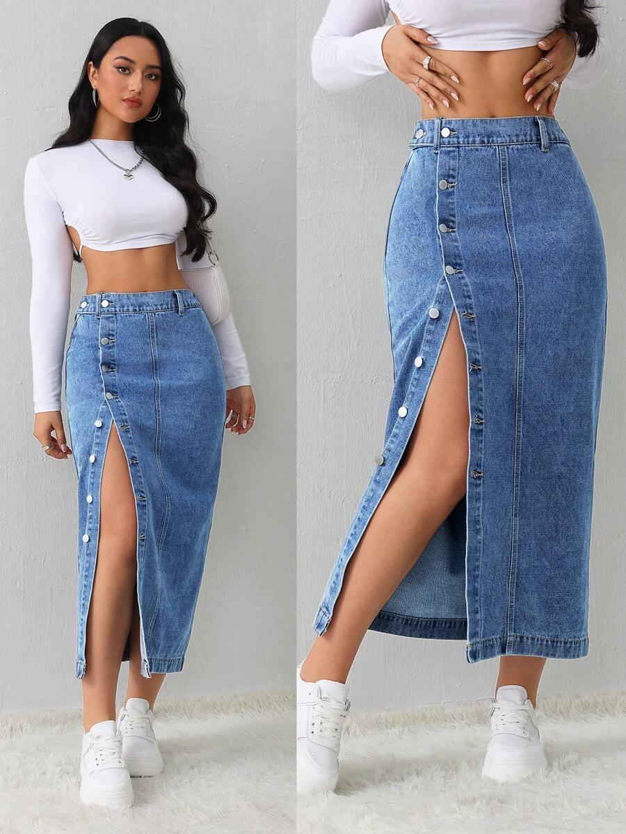 NIEBIESKA SPÓDNICA JEANS