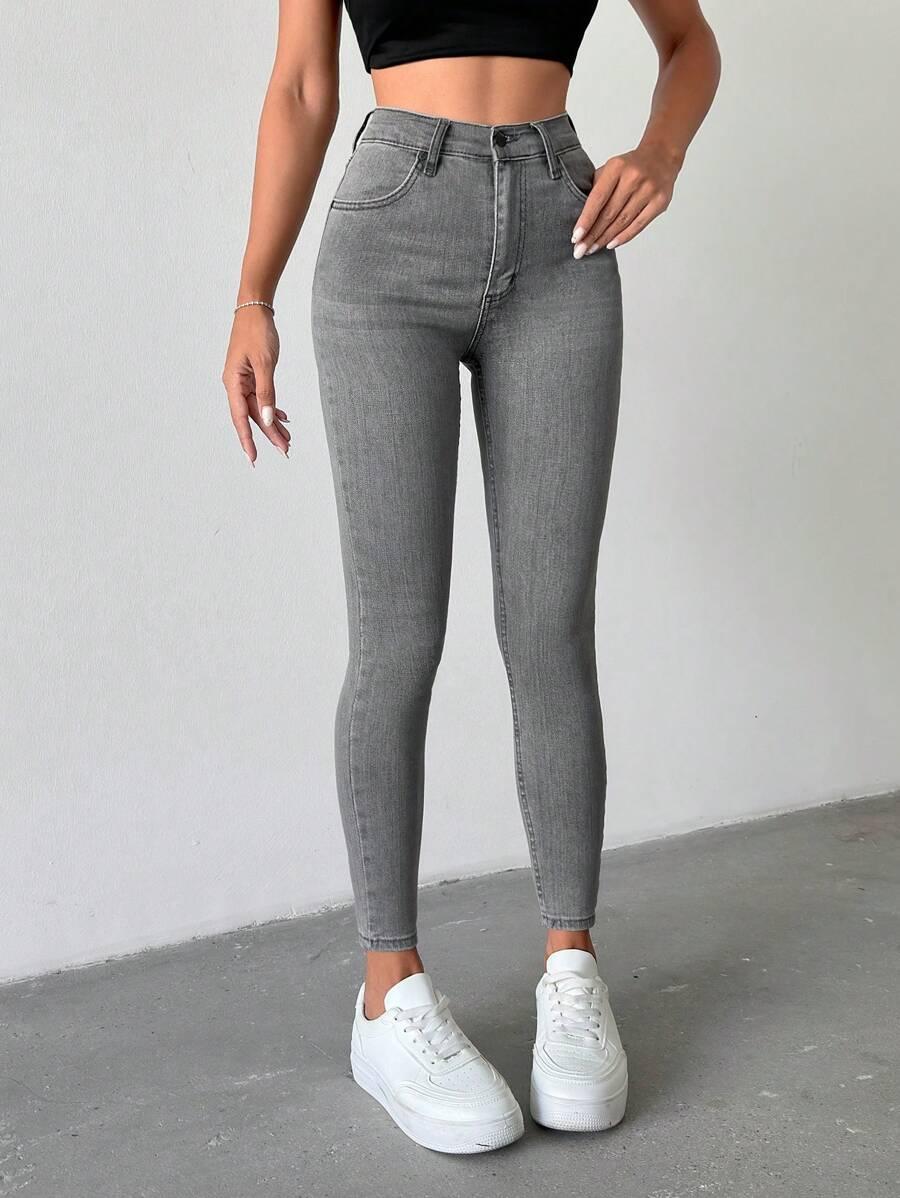 SZARE SPODNIE JEANS RURKI