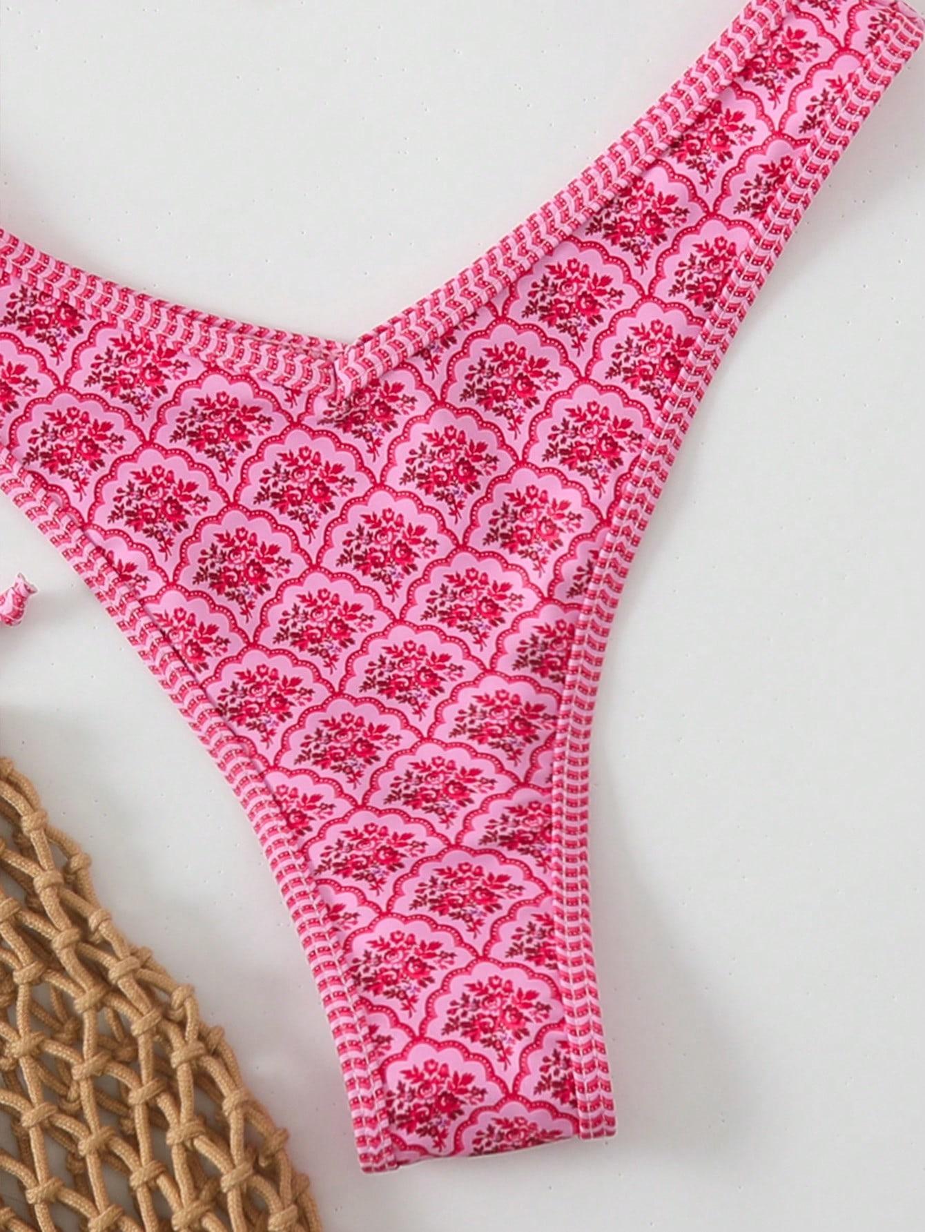 RÓŻOWE BIKINI KWIATOWY WZÓR