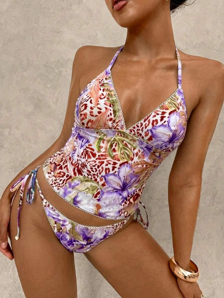 strój kąpielowy komplet tankini print