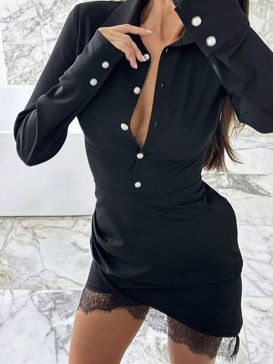 CZARNA MINI SUKIENKA 