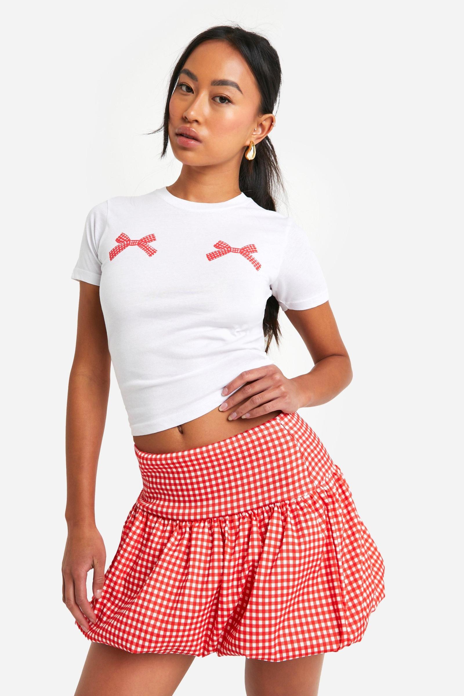 SPÓDNICA MINI W KRATKĘ 