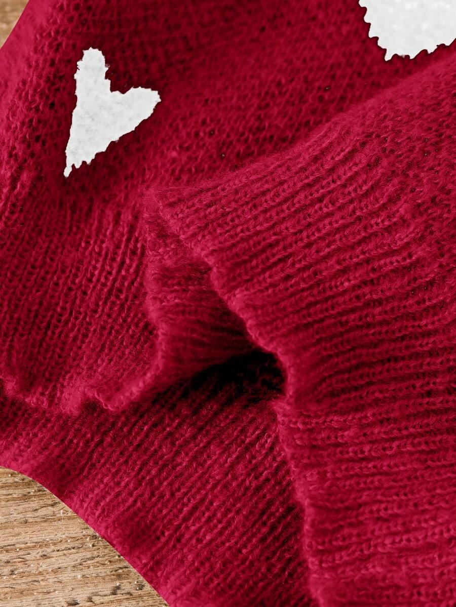 komplet sweter spódnica wzór serca