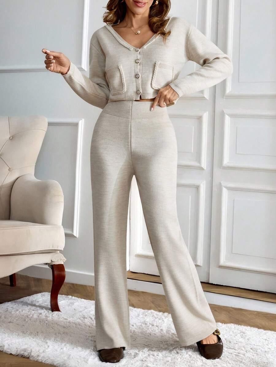 komplet spodnie sweter