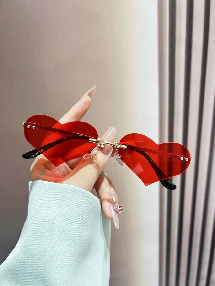 czerwone okulary przeciwsłoneczne serca