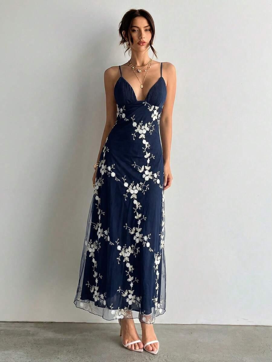 maxi sukienka v-neck print