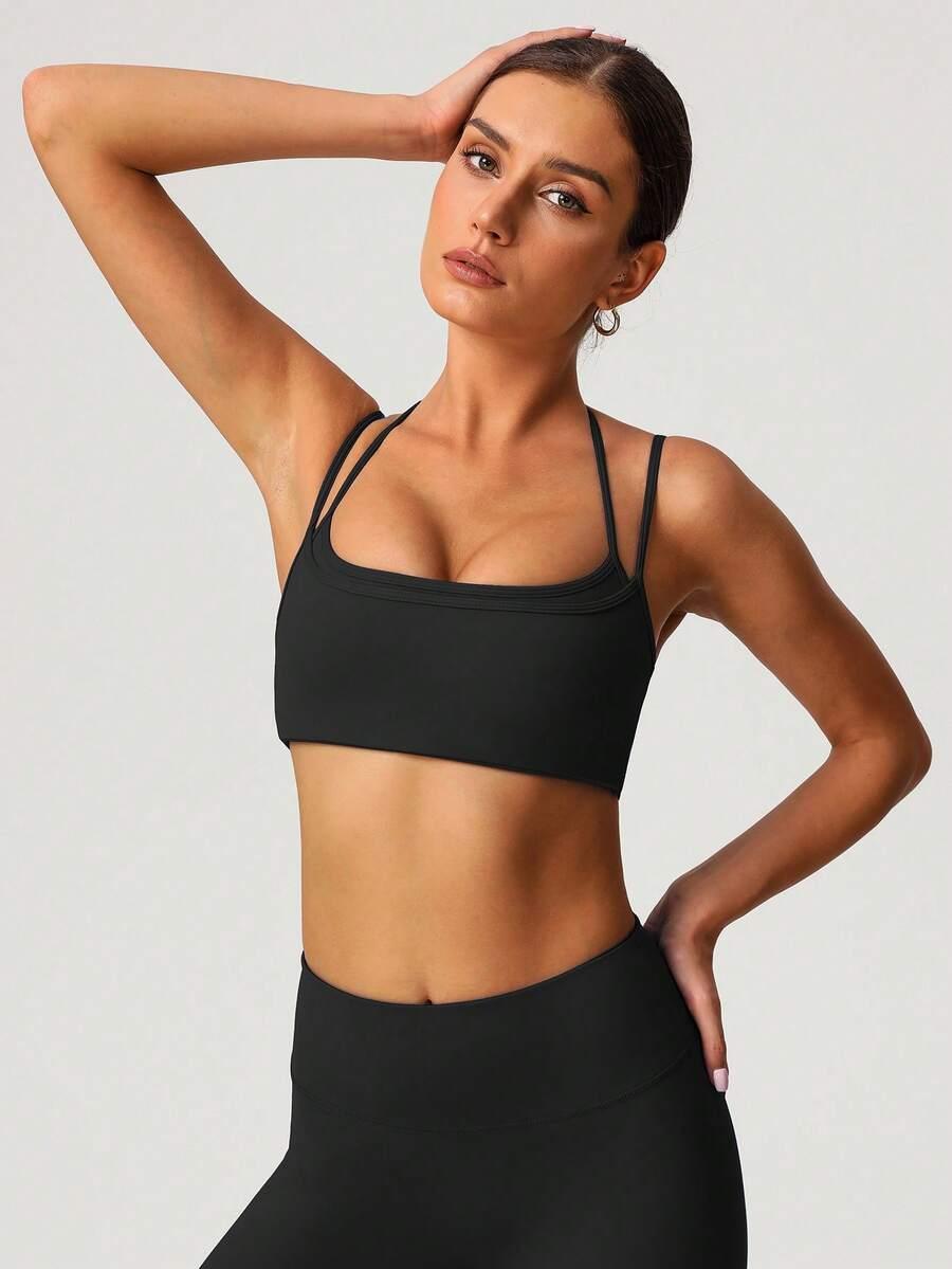 czarny sportowy top