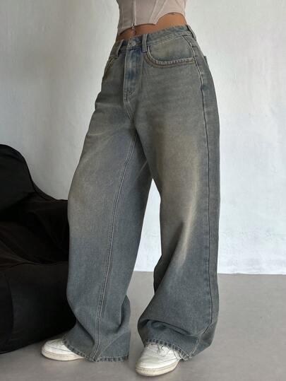 szare spodnie jeans