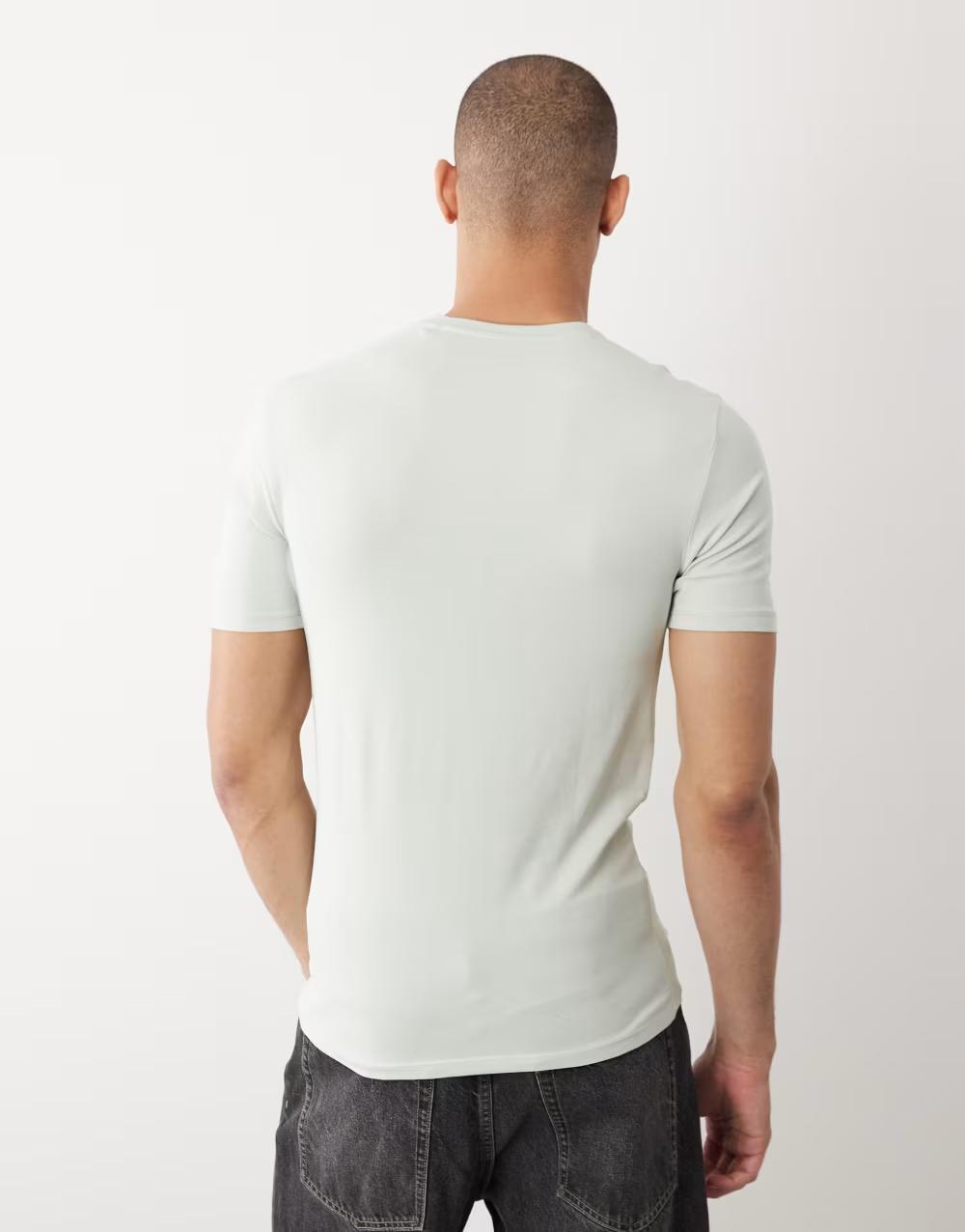 zielony bawełniany t-shirt okrągły dekolt