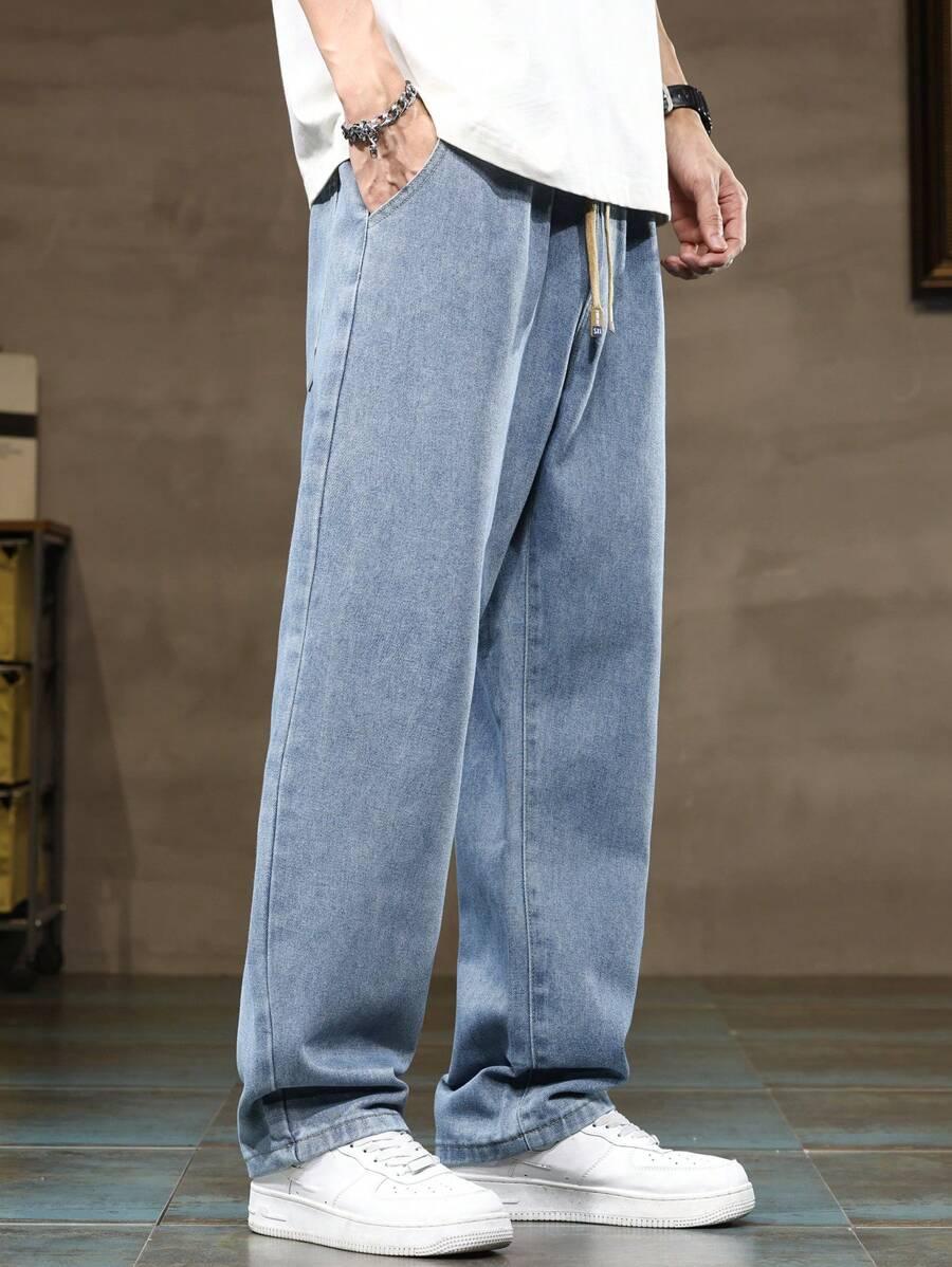 SPODNIE JEANS Z GUMKĄ W PASIE