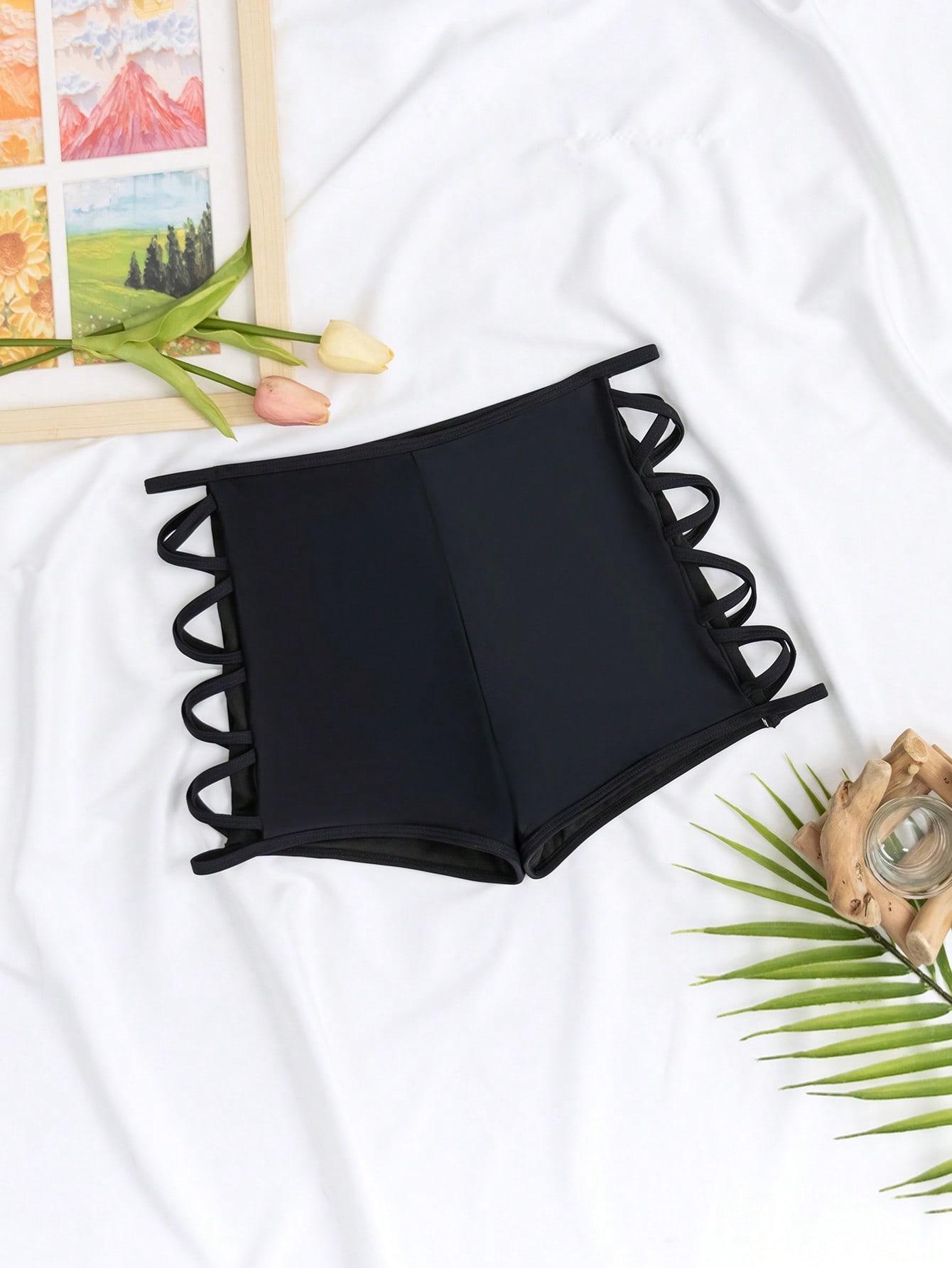 CZARNY DÓŁ OD BIKINI WYSOKI STAN