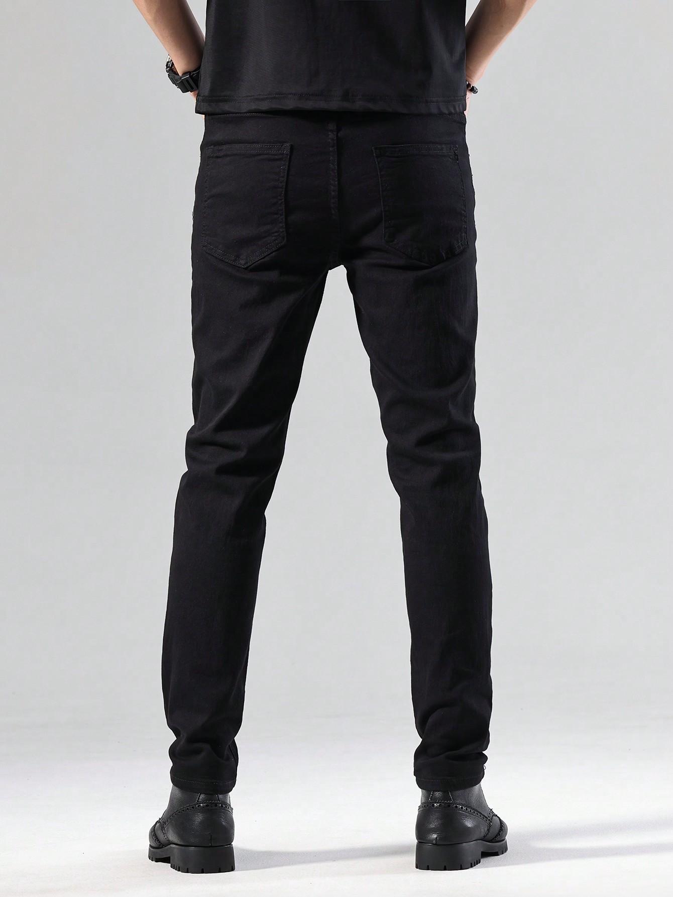 CZARNE SPODNIE RURKI JEANS