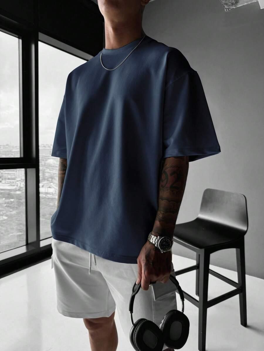 niebieski t-shirt basic 
