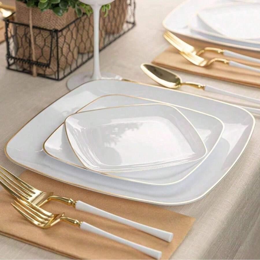 plastikowe kwadratowe talerze 20-pack