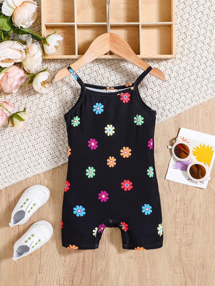 czarne body w kwiatki