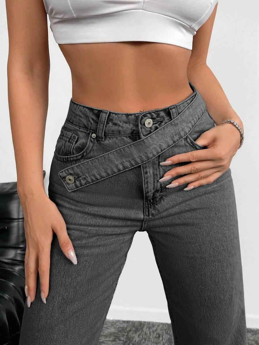 szare spodnie jeans 