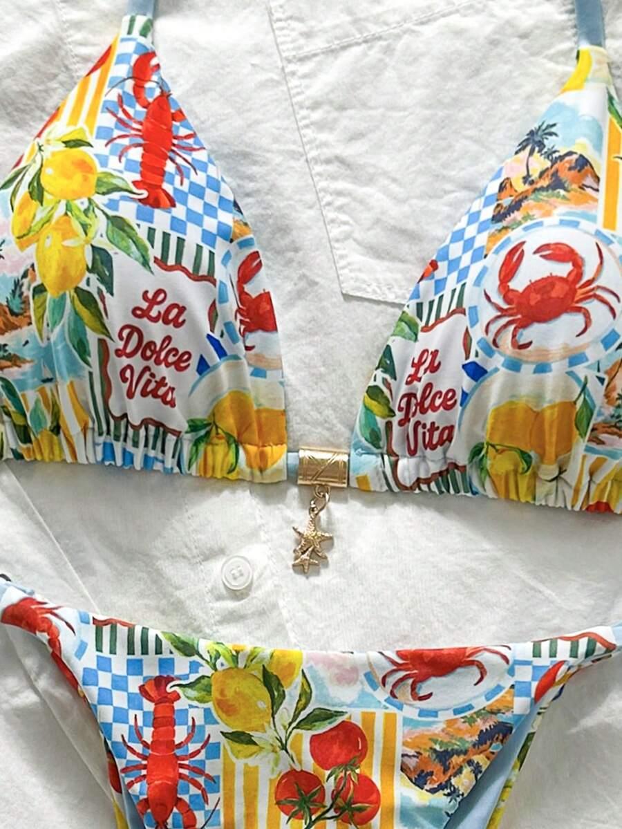 KOLOROWY STRÓJ KĄPIELOWY DWUCZĘŚCIOWY BIKINI