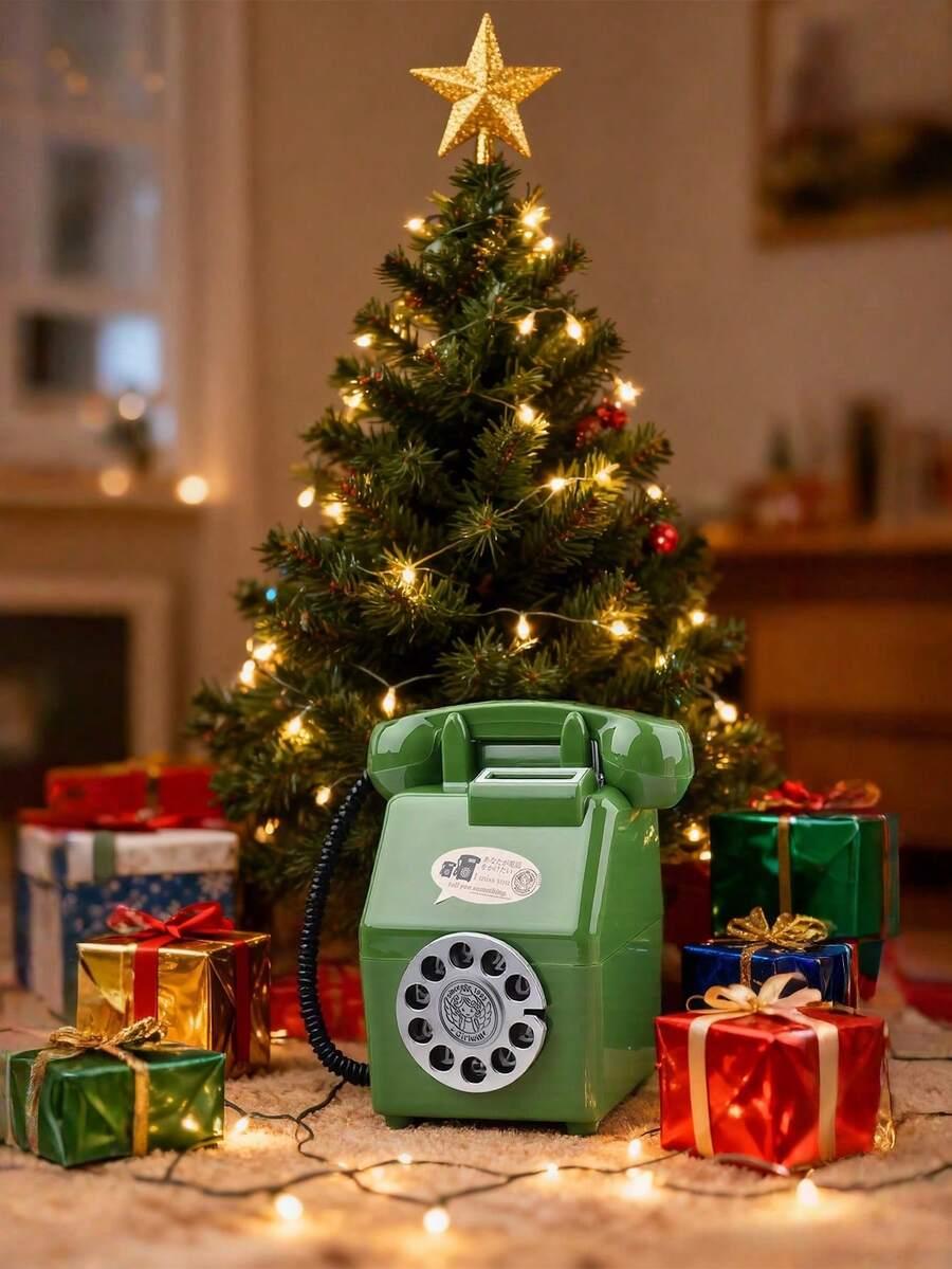 zielona skarbonka kształt telefon