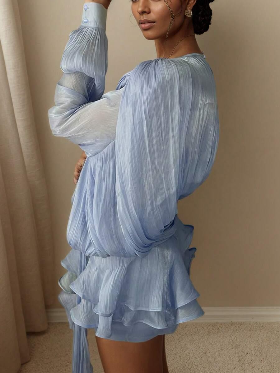 NIEBIESKA MINI SUKIENKA