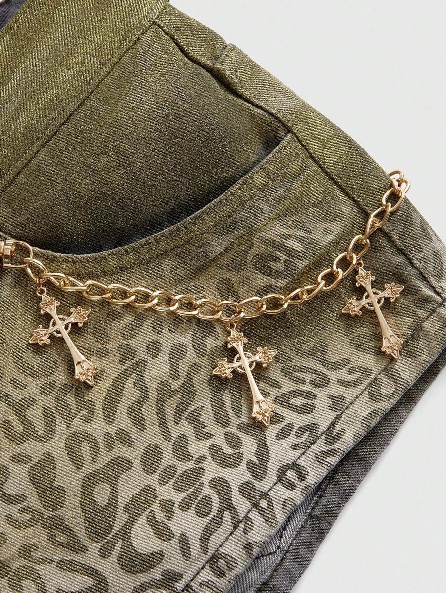 spodenki jeans animal print