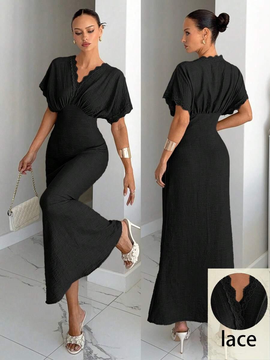 czarna sukienka maxi