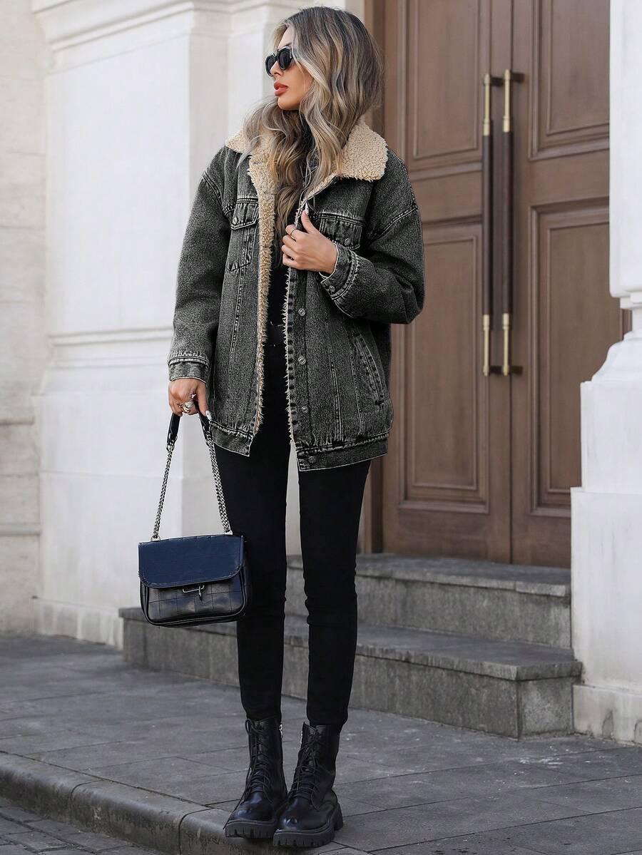 czarna kurtka jeans