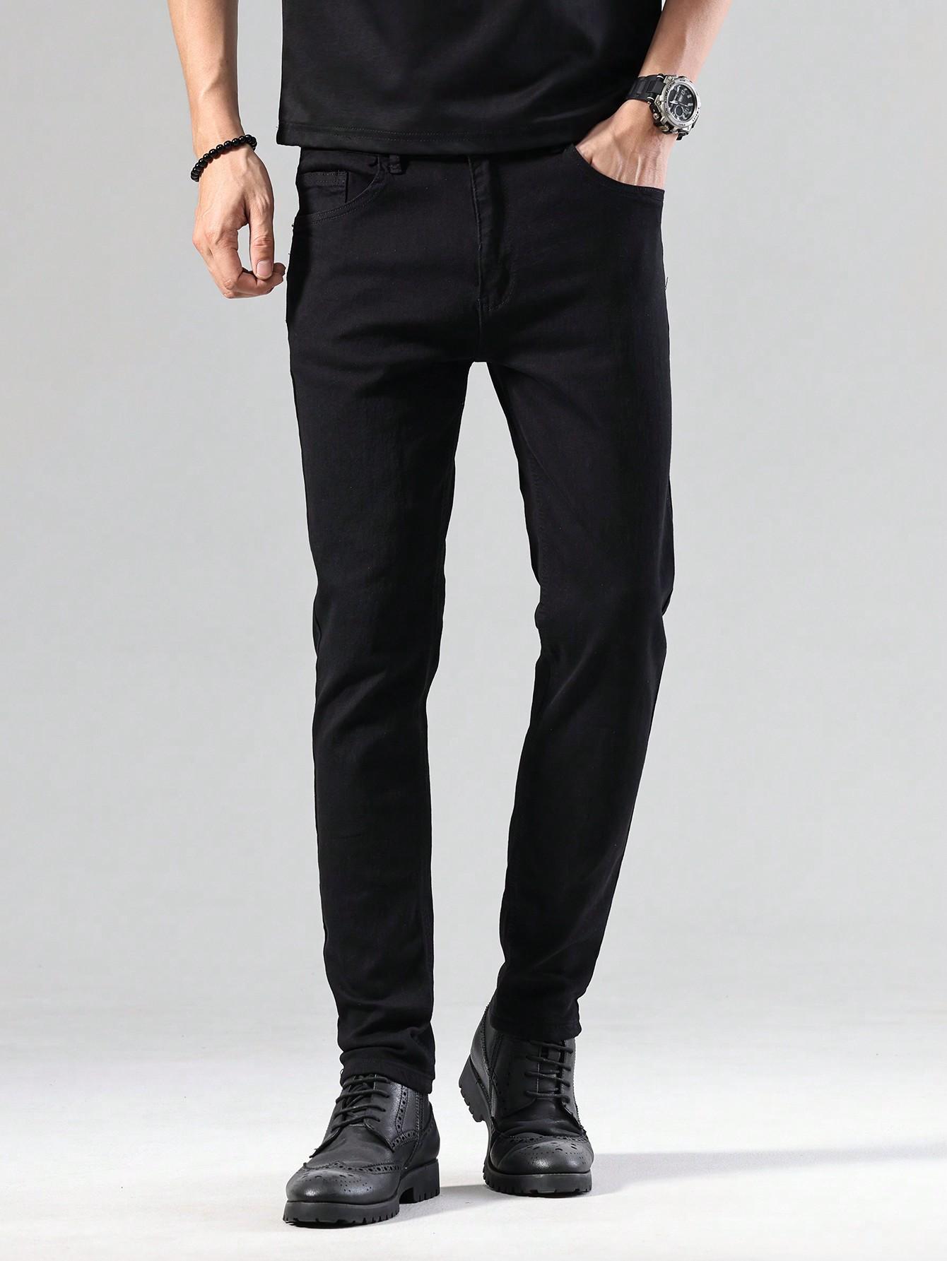 CZARNE SPODNIE RURKI JEANS