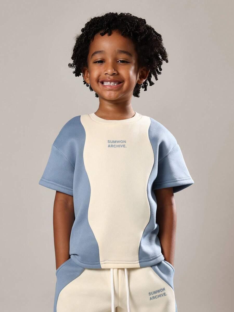komplet t-shirt spodnie kontrast