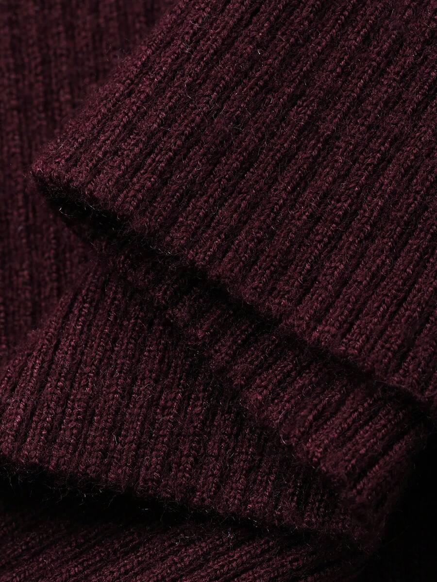 BORDOWY DZIANINOWY SWETER 