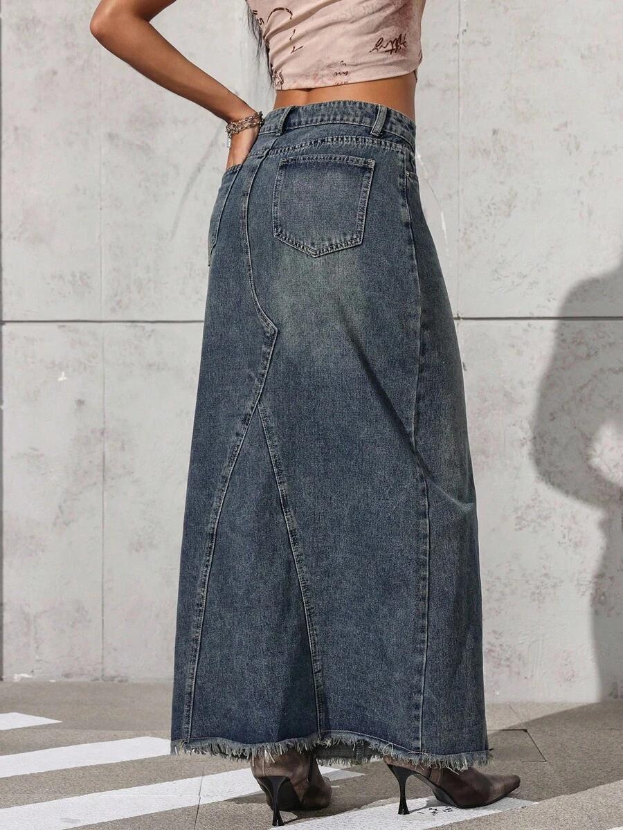 niebieska spódnica jeans 