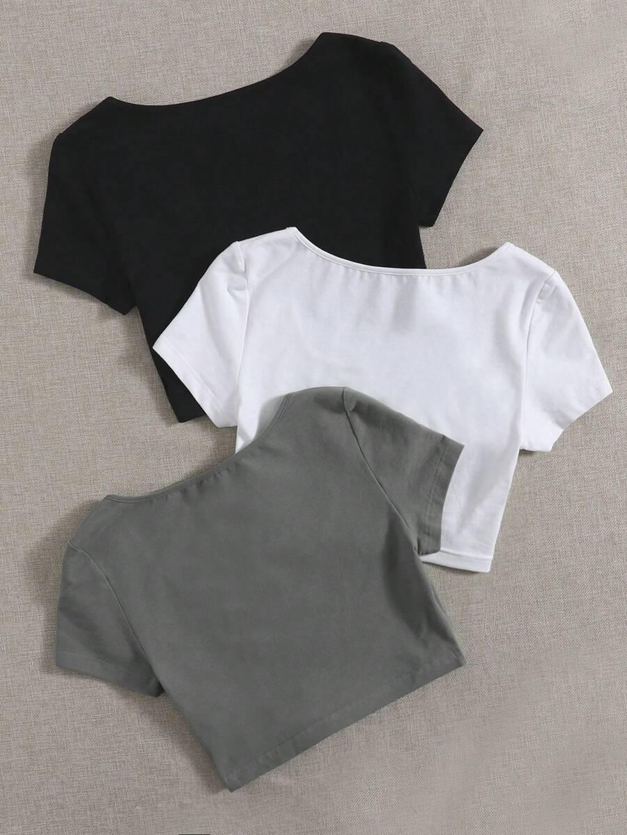 TOP KRÓTKI RĘKAW 2-pack