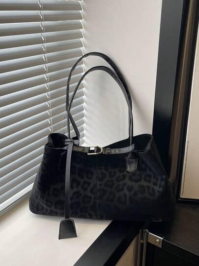 czarna torebka animal print 