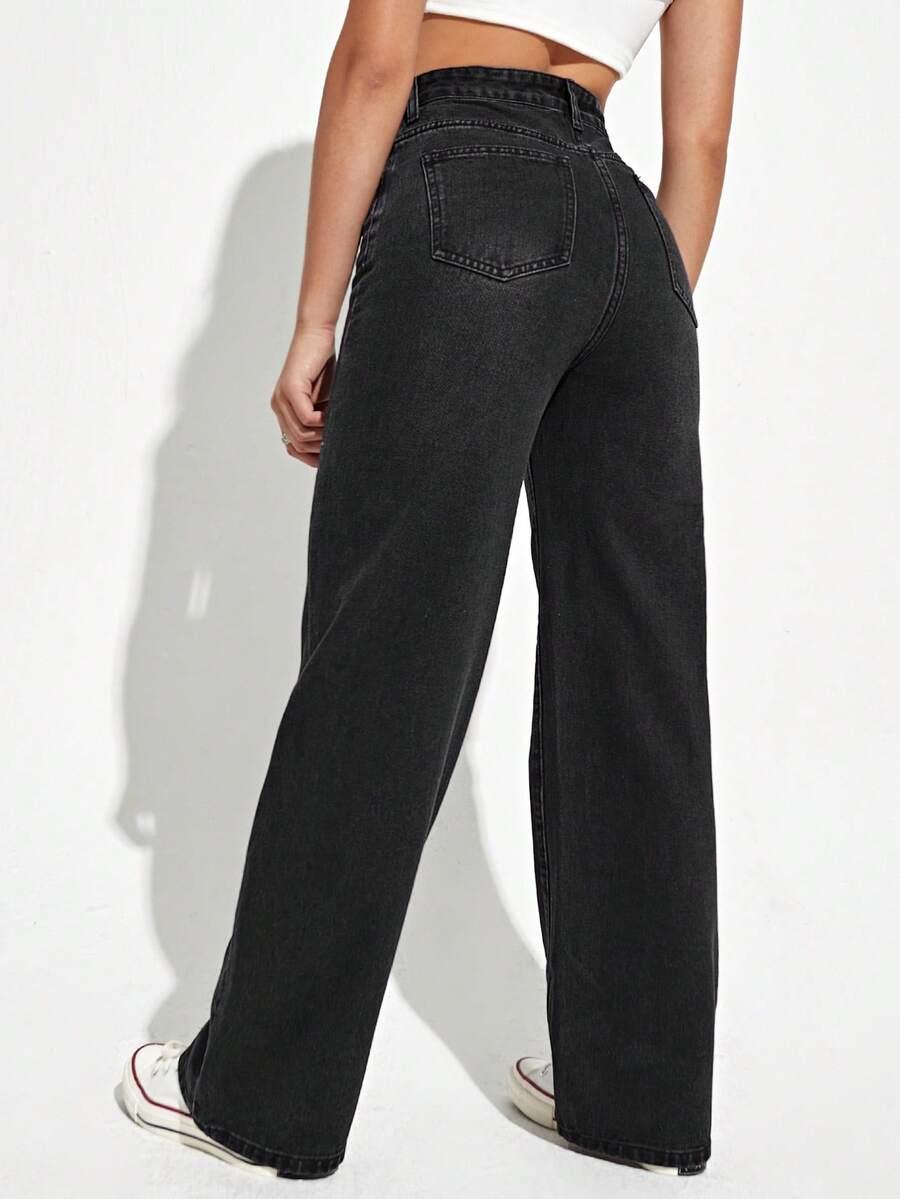 CZARNE SPODNIE JEANS