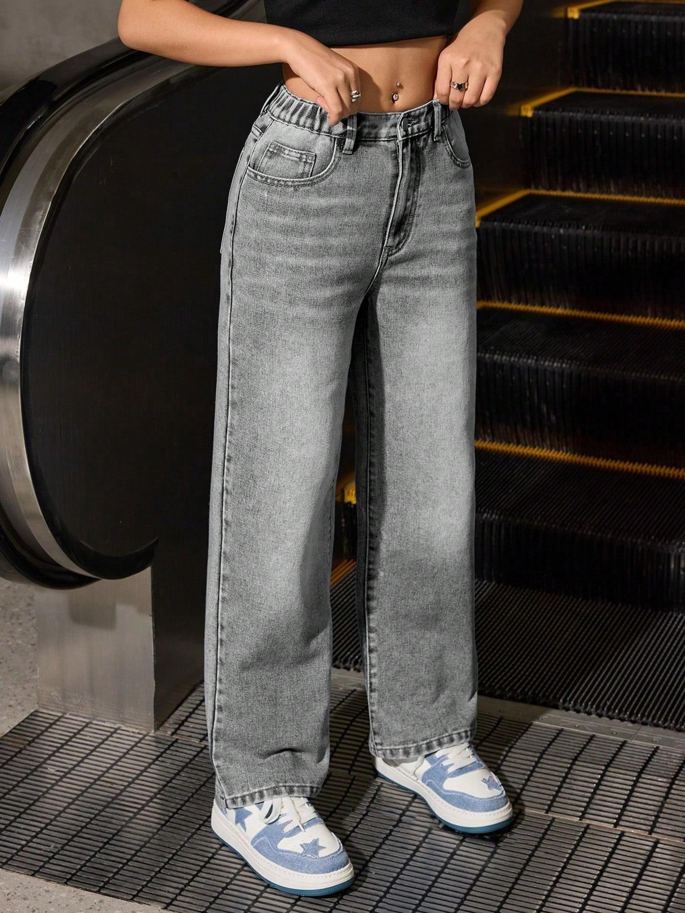 szare spodnie jeans