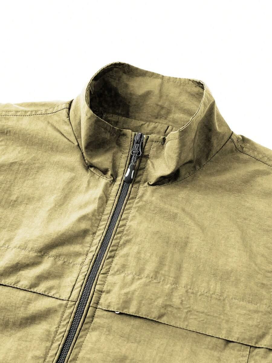 KHAKI KAMIZELKA ZAMEK