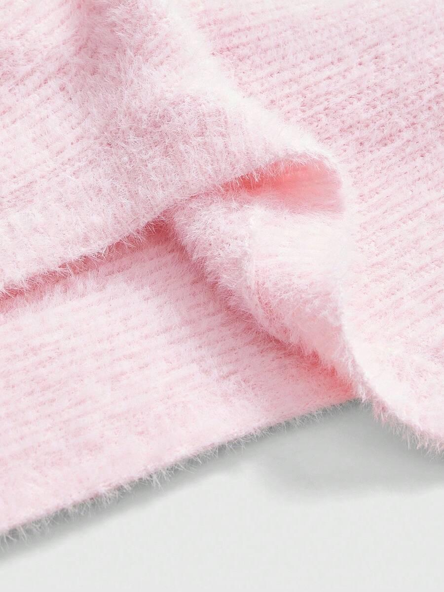 różowy sweter koronka 