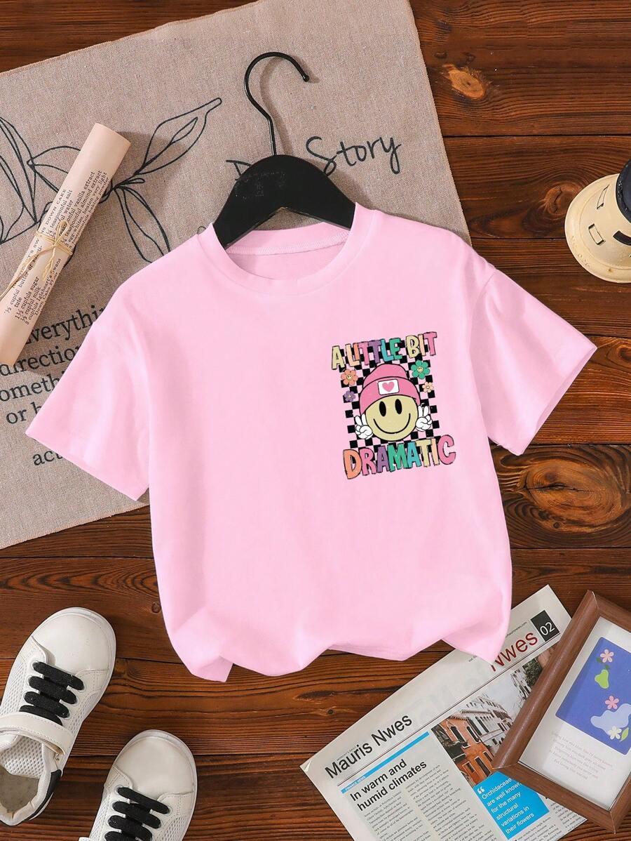 różowy t-shirt nadruk