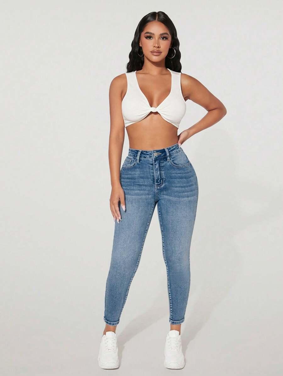 NIEBIESKIE SPODNIE JEANS