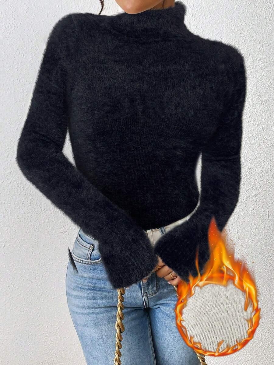 czarny sweter golf 
