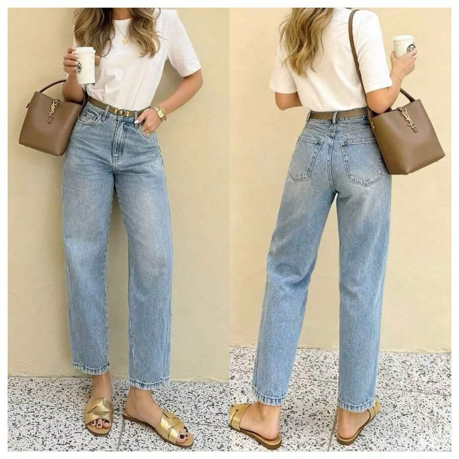niebieskie spodnie jeans