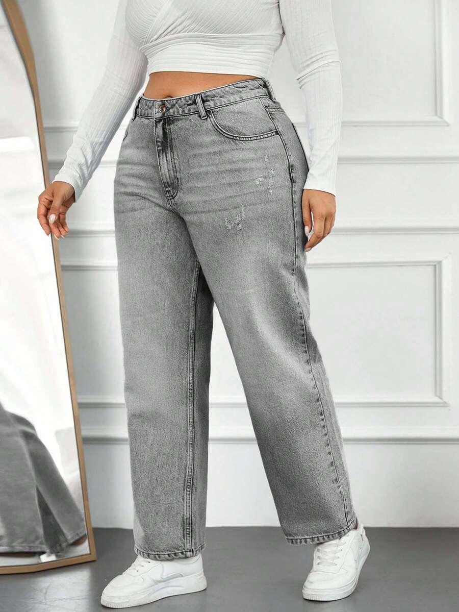 SZARE SPODNIE JEANS 