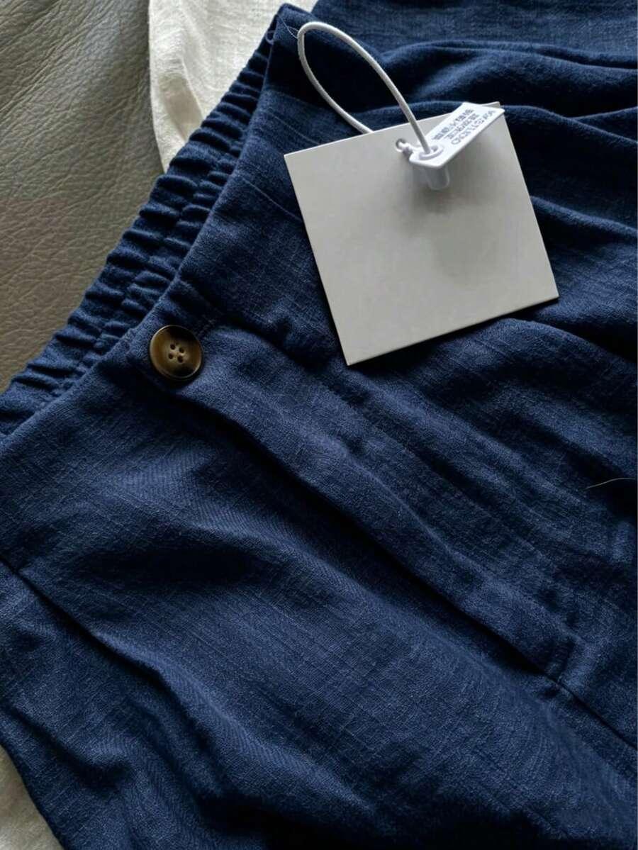 granatowe spodnie casual 