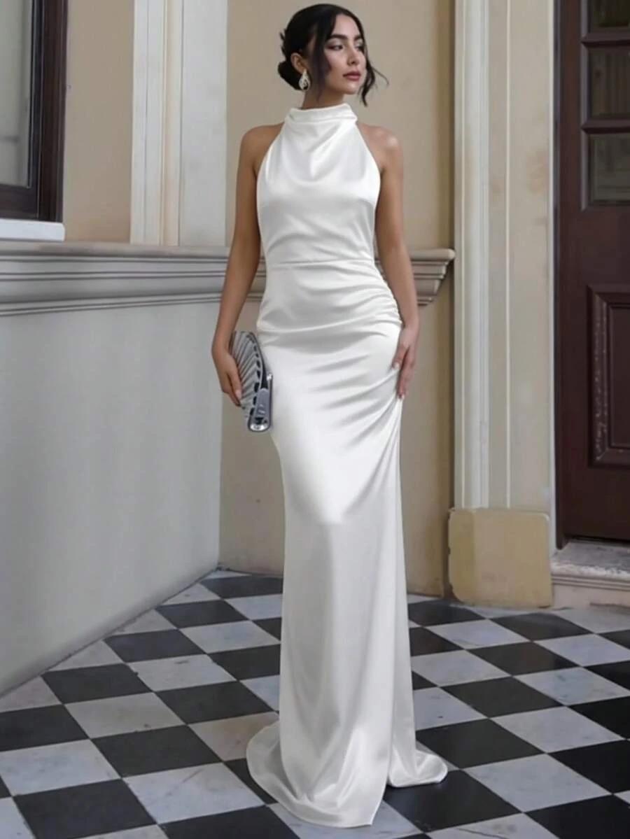BIAŁA MAXI SUKIENKA WIĄZANIE 