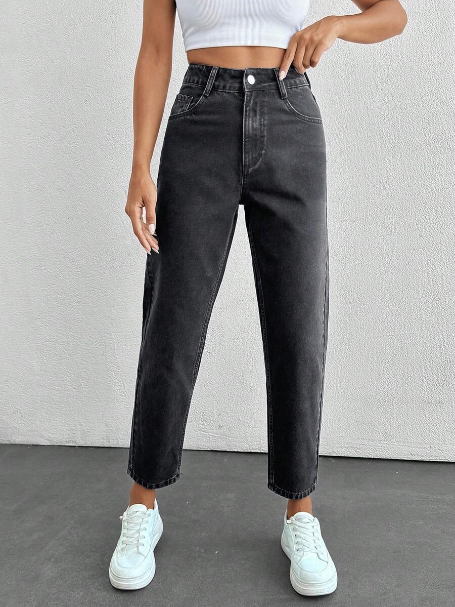 CZARNE SPODNIE JEANS 