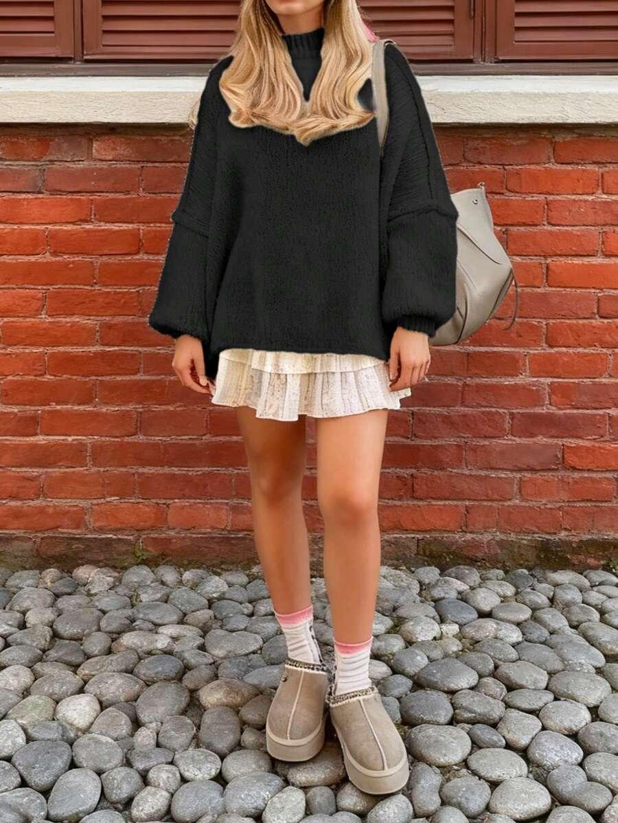 CZARNY SWETER OVERSIZE