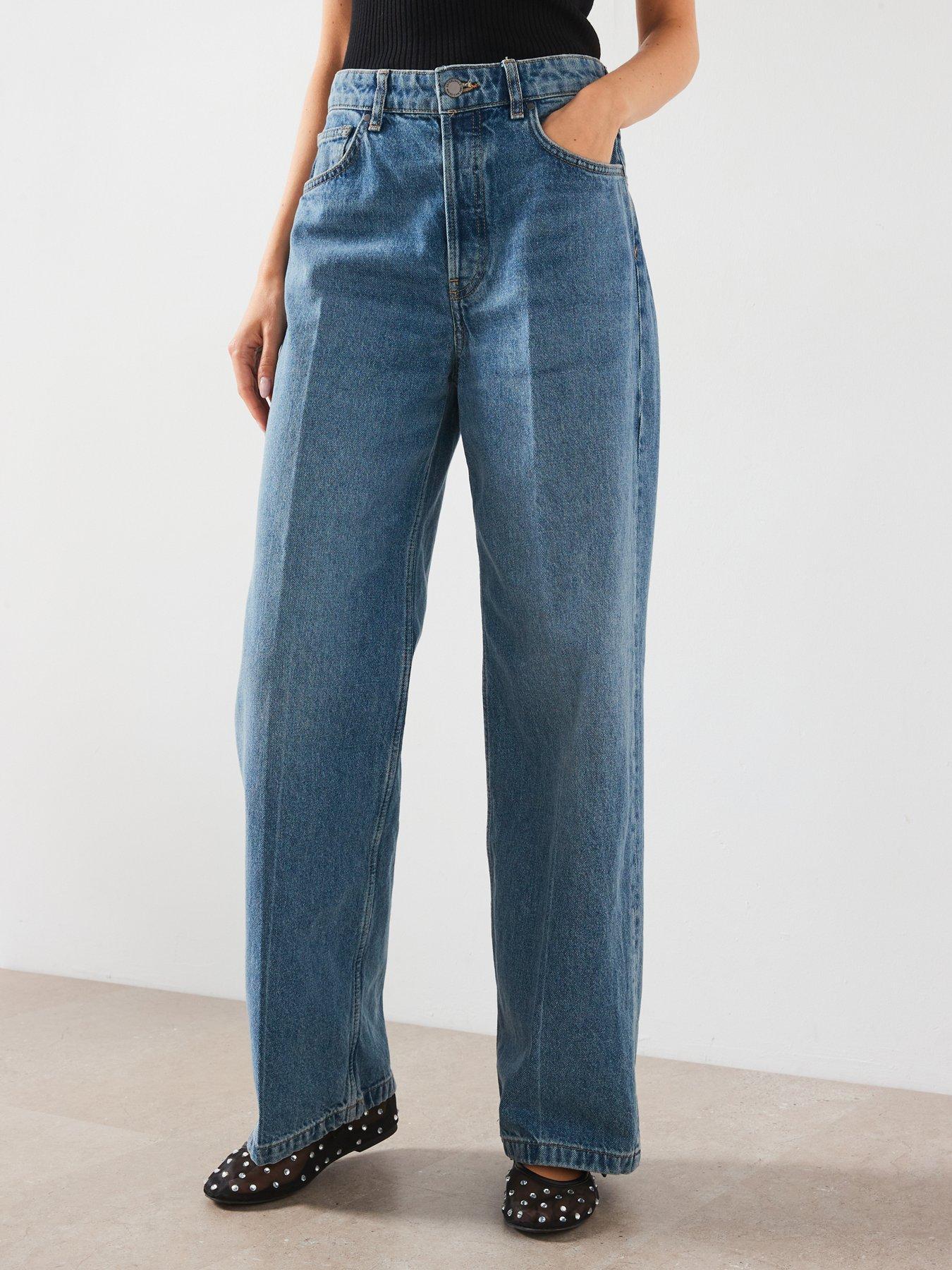 MANGO JEANSY LOW RISE Z SZEROKIMI NOGAWKAMI 