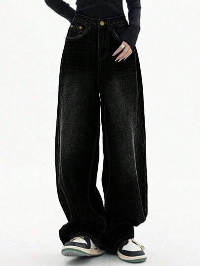 CZARNE SPODNIE JEANS
