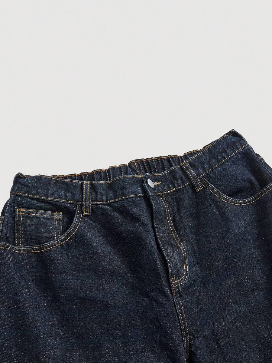 GRANATOWE SPODNIE JEANS