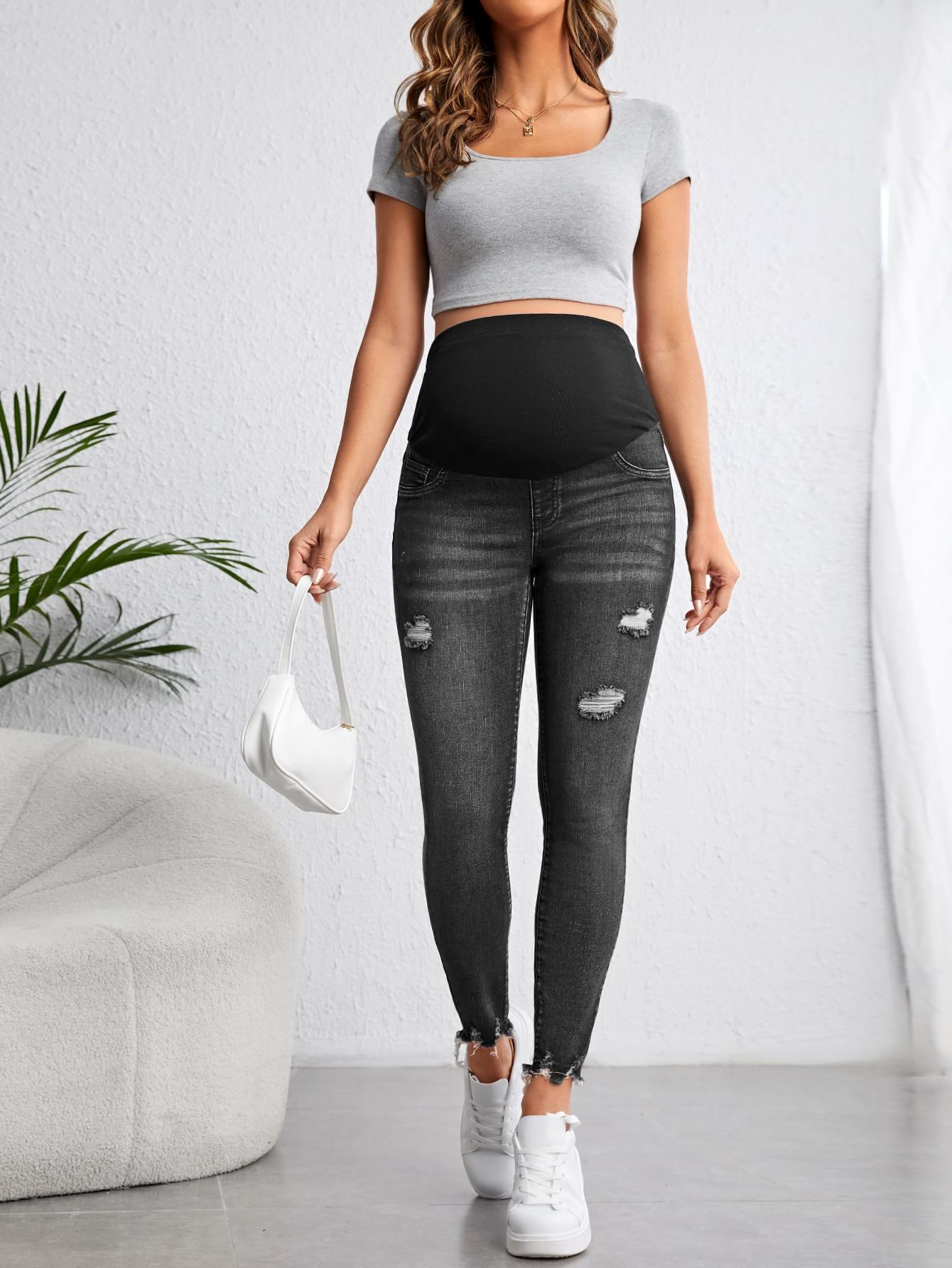 CZARNE SPODNIE JEANS 